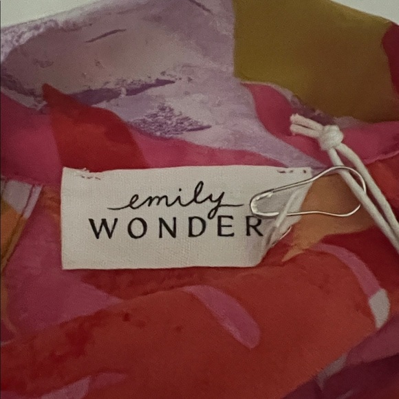 Emily Wonder Tropical Tie-Neck Sleeveless Blouse Women’s Size medium - Picture 3 of 5